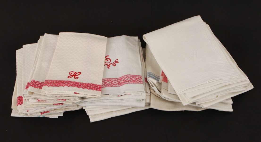 Handdukar och servetter i linne ca.30st