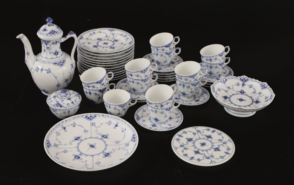 Kaffeservis, "Musselmalet", Royal Copenhagen, Danmark