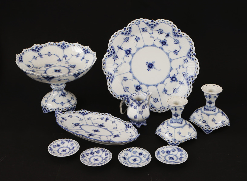 Servisdelar 10st, "Musselmalet", Royal Copenhagen, Danmark