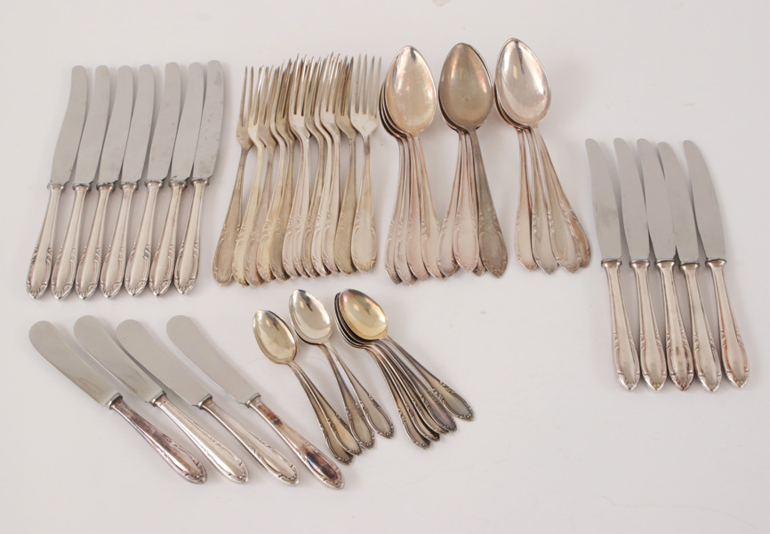 Bestickuppsättning 49 delar, silver, "Slottsbarock"