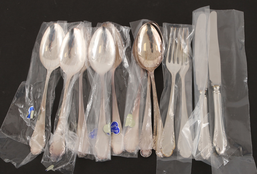 Bestickservisdelar, silver, "Haga"