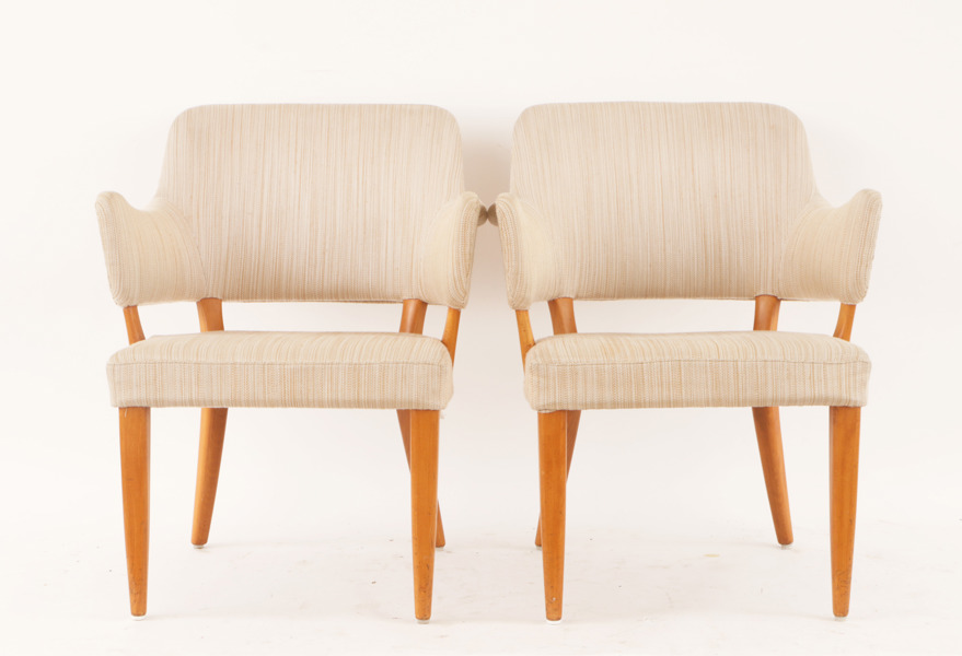 Karmstolar ett par, "Lata Greven", Carl Malmsten