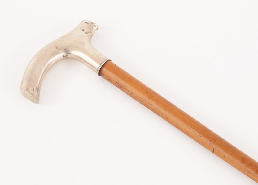 Spatserkäpp med handtag i silver