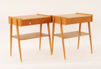Nattduksbord ett par, Carlström & co., 1950/60-tal