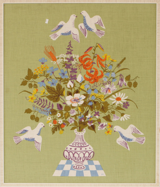 Textilt handtryck, "Duvor", Jobs, Leksand