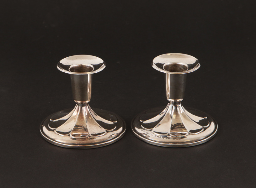 Ljusstakar ett par, silver, K&EC, 1900-talets andra hälft