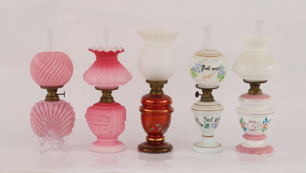 Bordsfotogenlampor 5st, tidigt 1900-tal