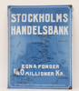 Emaljskylt, "Stockholms Handelsbank", 1900-talets första hälft
