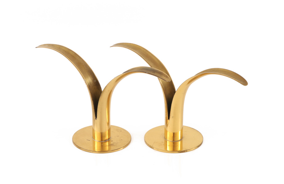 Ljusstakar ett par, "Liljan", Ivar Åhlenius Björck för Ystad Metall