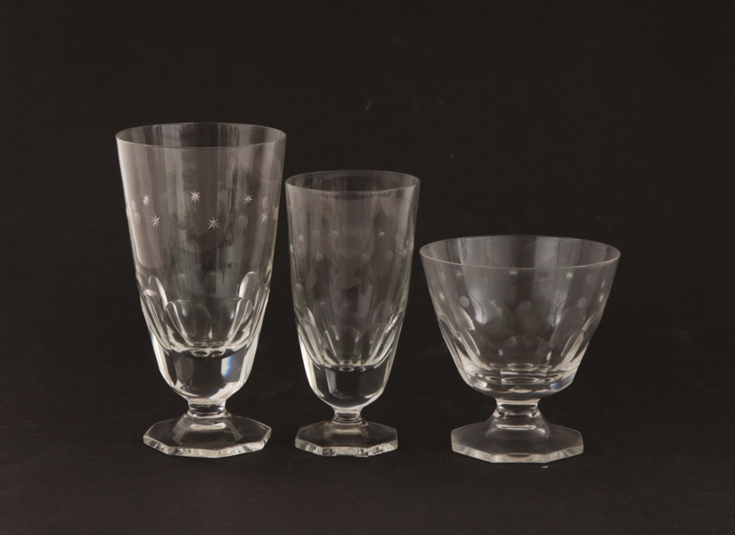 Glasservisdelar, omkring 1900-talets mitt