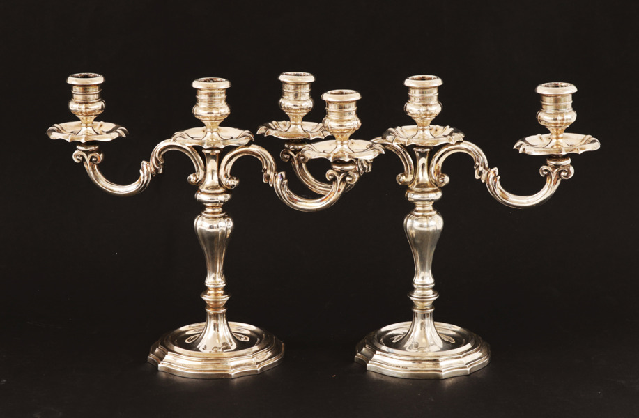 Kandelabrar ett par, silver, 1900-tal