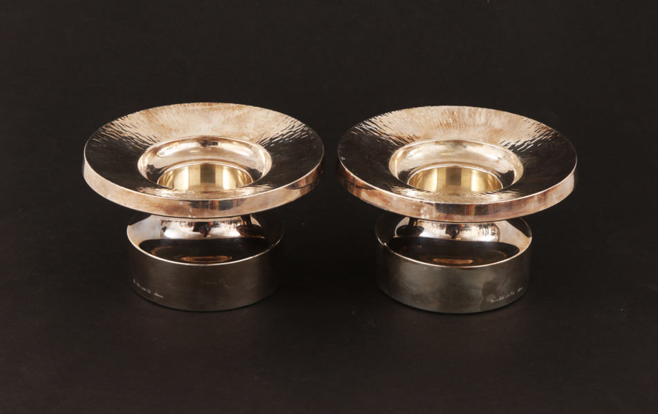 Ljuslyktor ett par, silver, Eric Löfman för MGAB, 1973