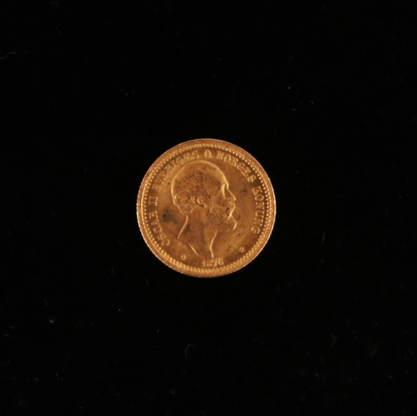Guldmynt, 10 kronor, Oscar II, 1876