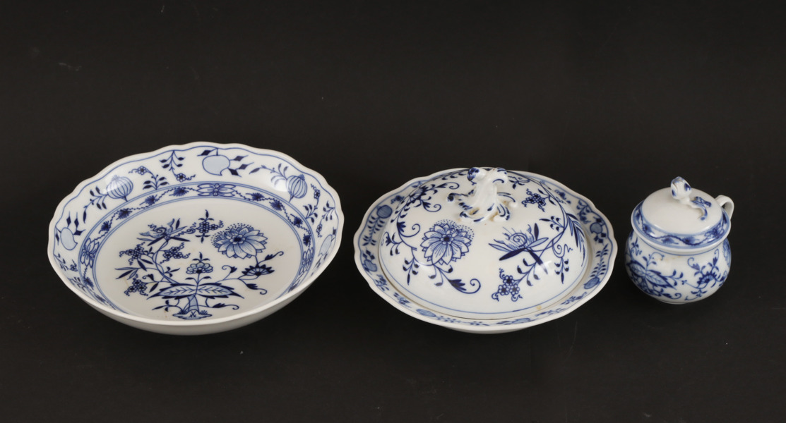 Servisdelar 3st, "Lökmönstret", Meissen, Tyskland