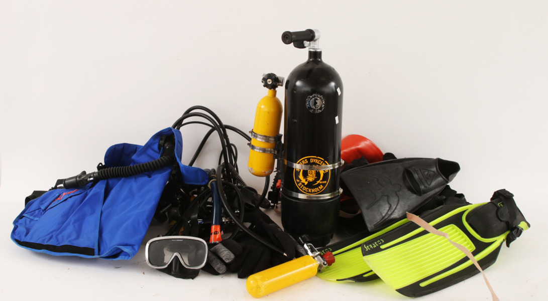 Parti dykarutrustning