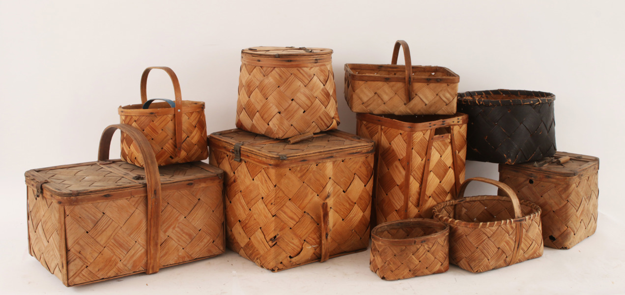 Korgar 11 delar, bl.a. tidigt 1900-tal