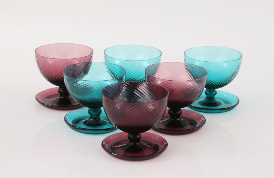 Dessertskålar 6st, "Snoddas", Lennart Andersson för Gullaskruf