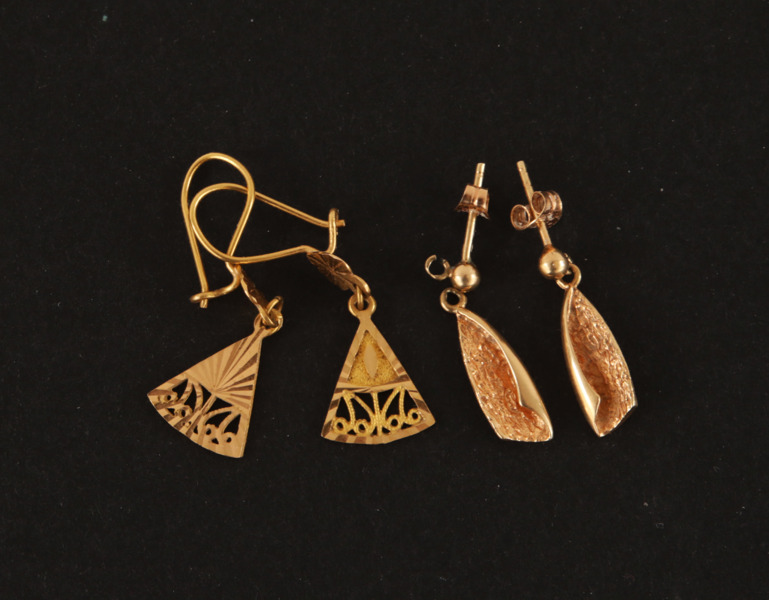 Örhängen två par, 18k