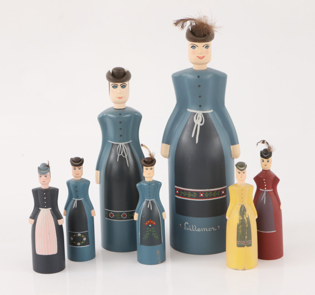 Falujungfrur 7st, bl.a. Praktisk Konst, Falun, bl.a. 1980/90-tal