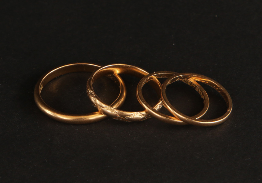 Ringar 4st, 18k