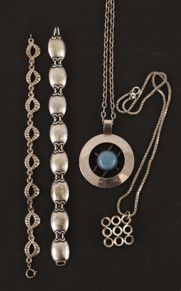 Silversmycken 4 delar, bl.a. Michelsen, Stockholm