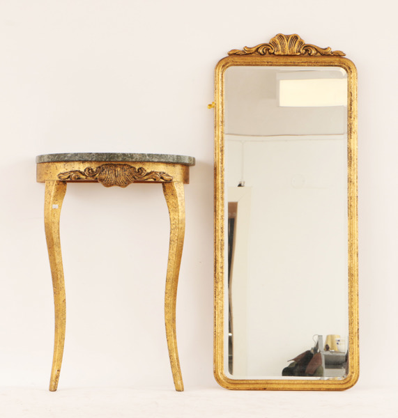 Spegel med konsolbord, rokokostil, 1900-tal