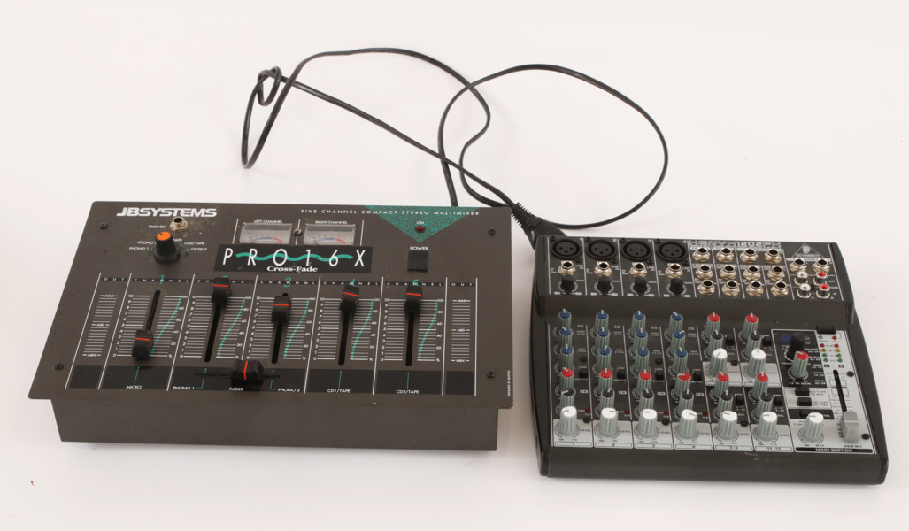 Mixerbord samt fader, JB System samt Xenyx 1202FX