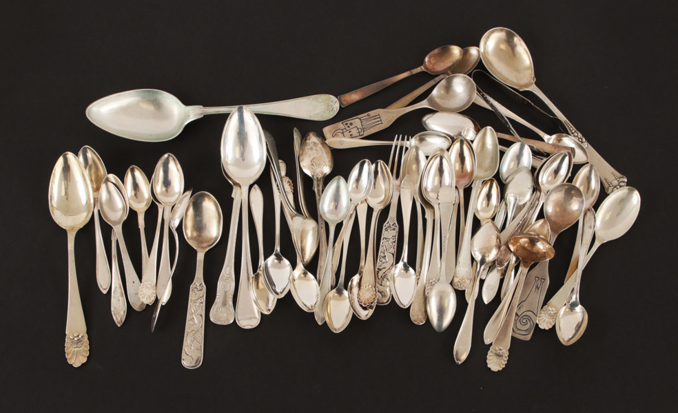 Parti silverföremål, bl.a. sterling