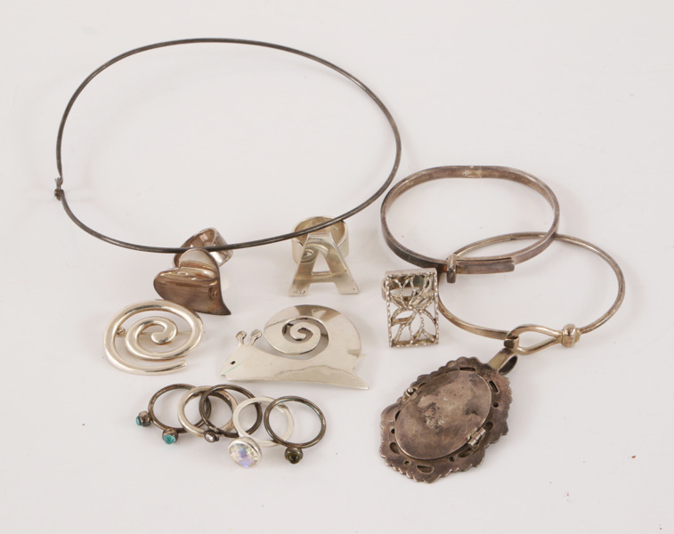 Parti silversmycken, bl.a. sterling