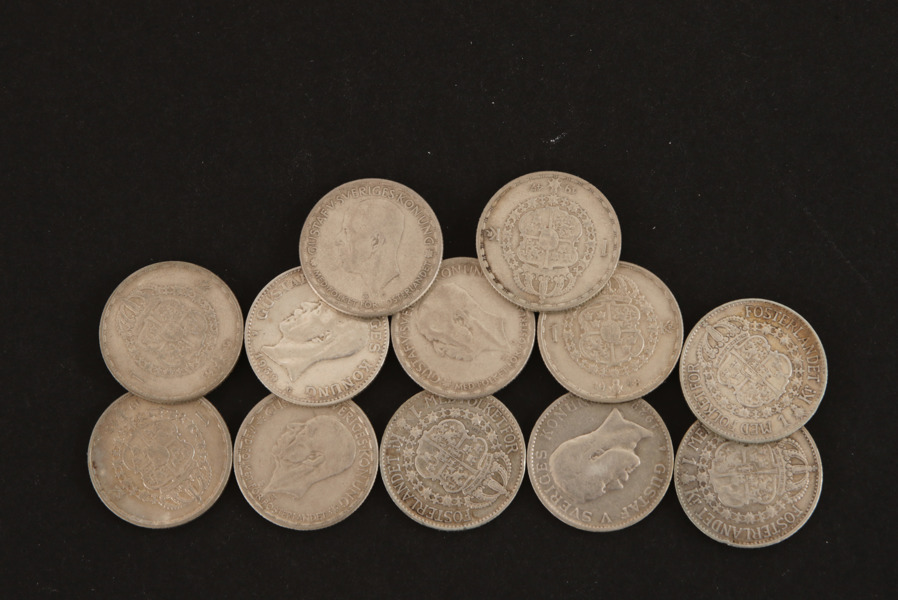 Svenska silvermynt 12st