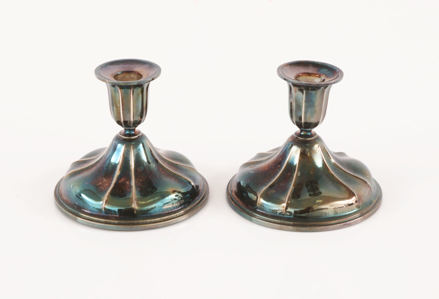 Ljusstakar ett par, silver, 1900-tal