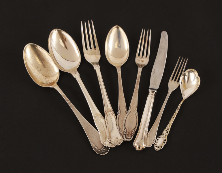 Silver 8 delar, bl.a. Danmark