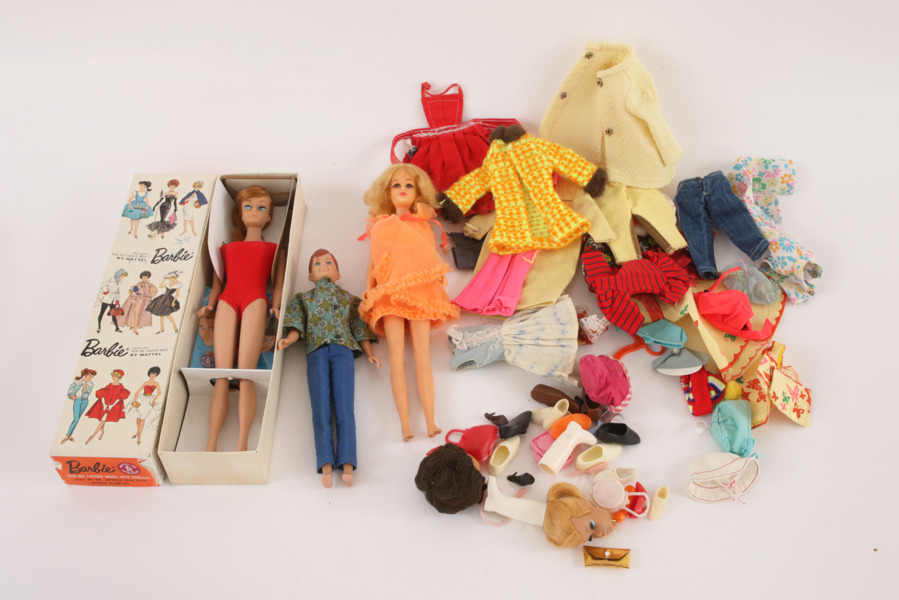 Dockor 3st, "Barbie" samt "Ricky", Mattel, 1960-tal