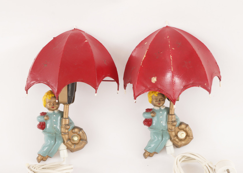 Vägglampor ett par, Sundi Armatur, Göteborg, omkring 1900-talets mitt