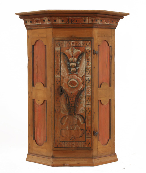 Vägghörnskåp, allmoge, Dalarna, daterat 1786