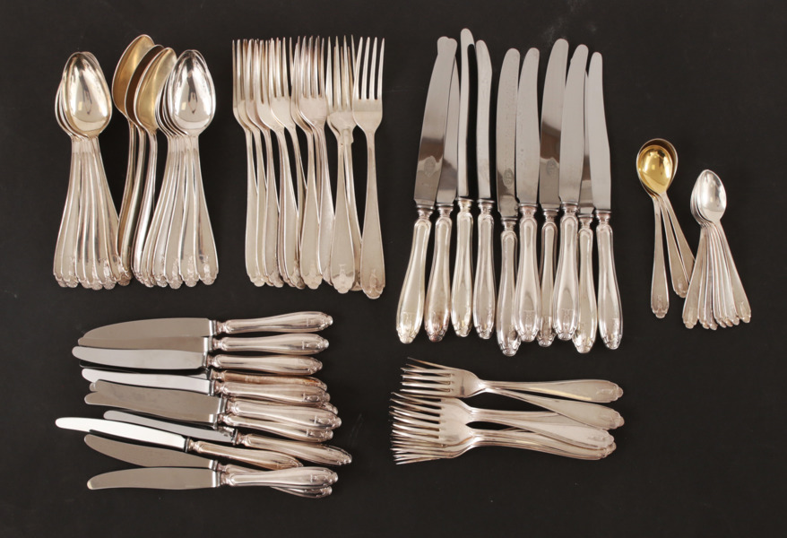 Bestickservisdelar, silver, "Vasa"