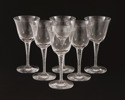 Vitvinsglas 6st, "Treves", Lalique, Frankrike
