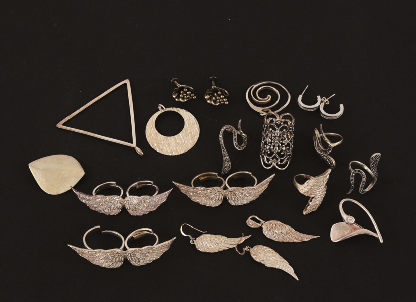 Parti silversmycken, bl.a. sterling