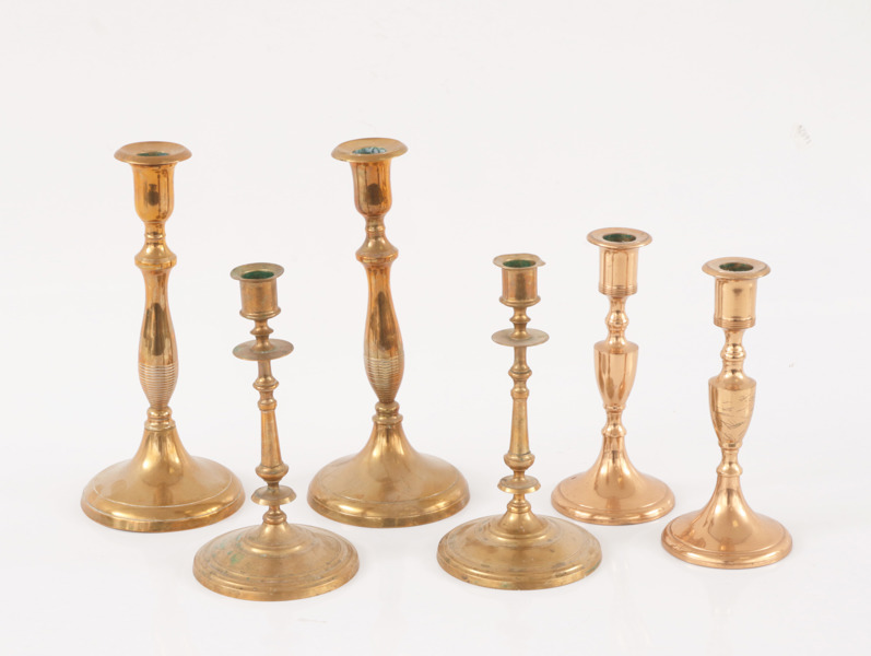 Ljusstakar 6st, bl.a. 1800-tal