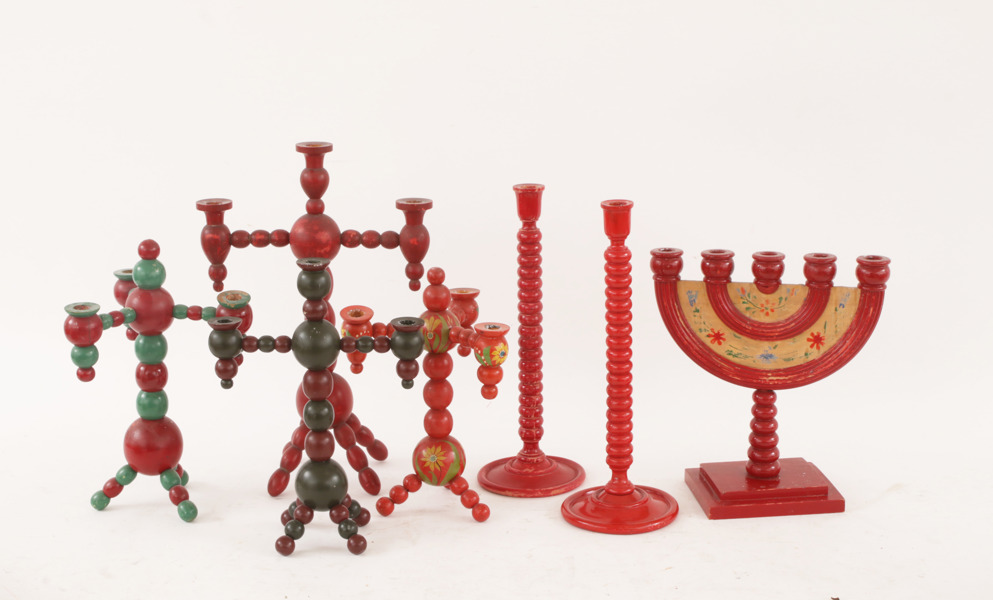 Kandelabrar 7st, mestadels 1900-talets första hälft