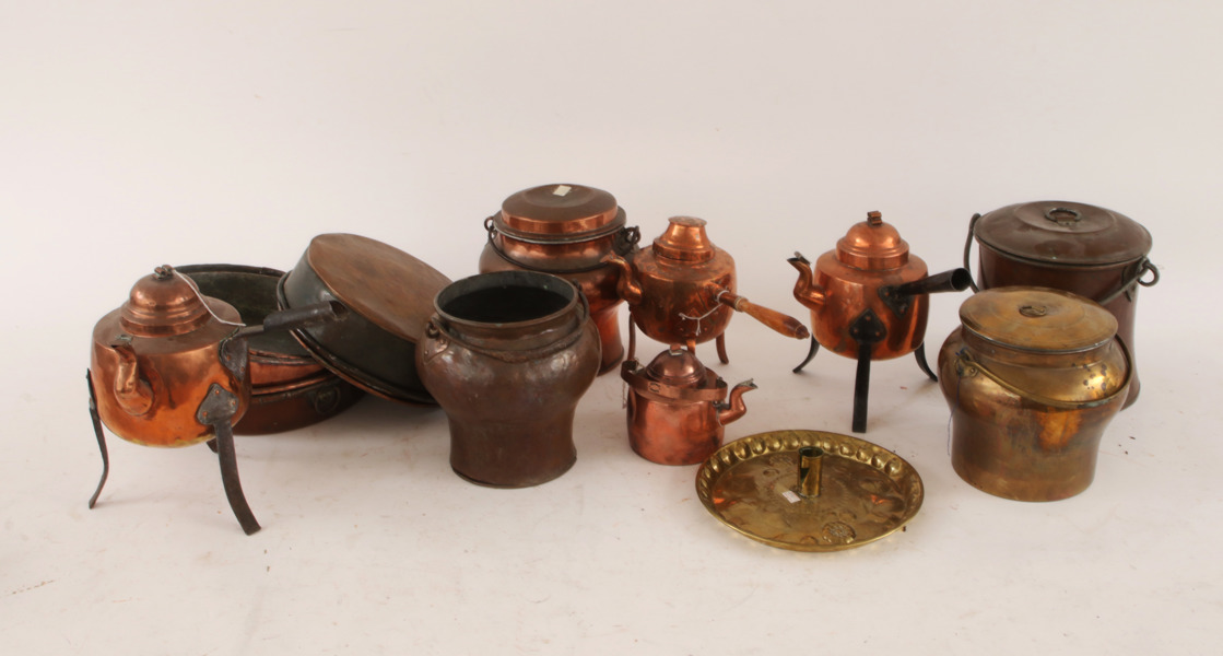 Parti mässings- och kopparföremål, 18/1900-tal