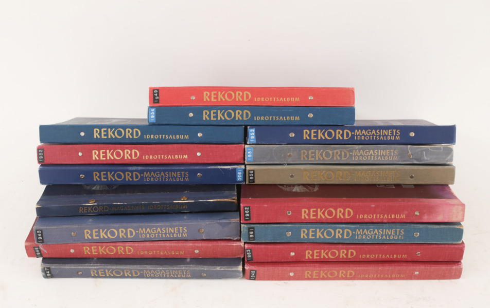 Inbundna pärmar med lagbilder 21st, Rekordmagasinet, 1940/50/60-tal