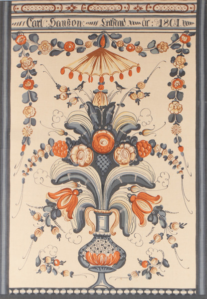 Textilt handtryck, efter Winter Carl Hansson