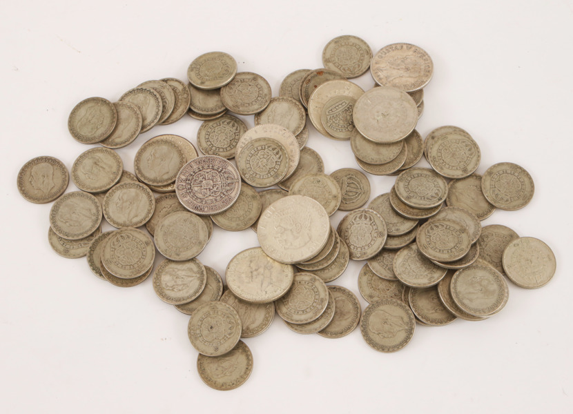 Parti svenska silvermynt, fåtal före 1942