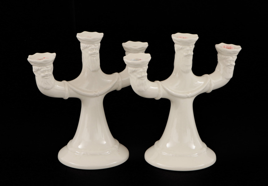 Julljusstakar ett par, troligen Gustavsberg, 1900-talets andra hälft 