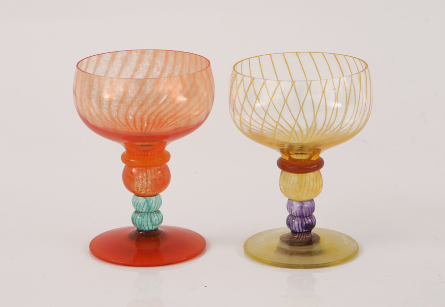 Pokalglas ett par, Kjell Engman för Kosta Boda