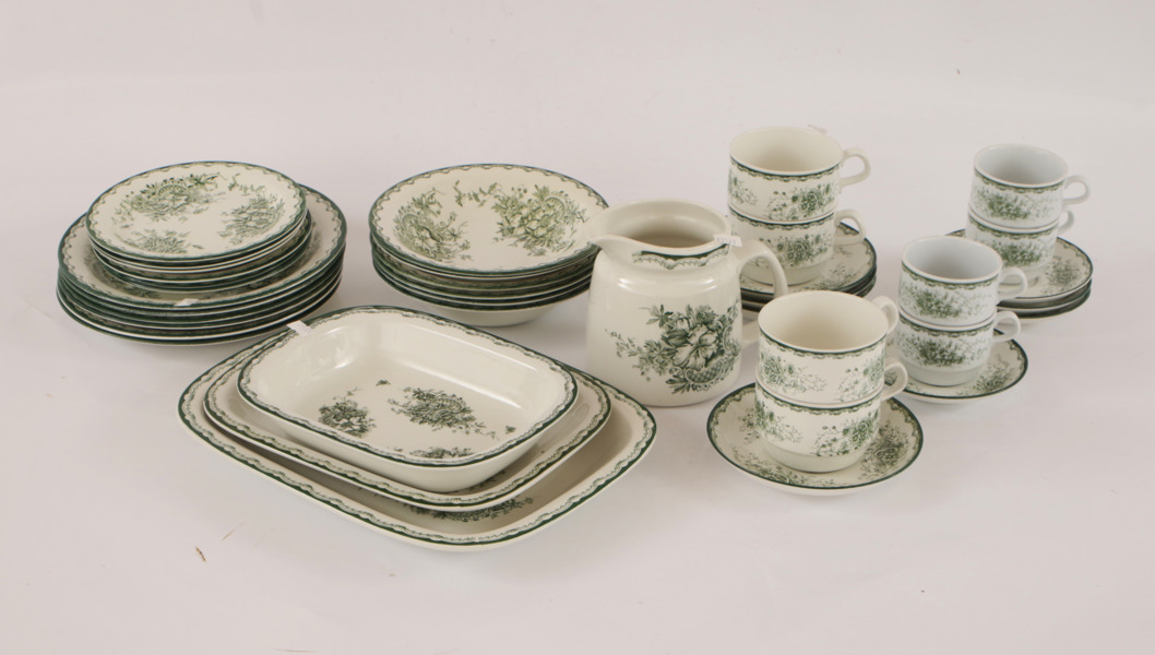 Mat-, te- och kaffeservisdelar, "Grön Anna", Rörstrand