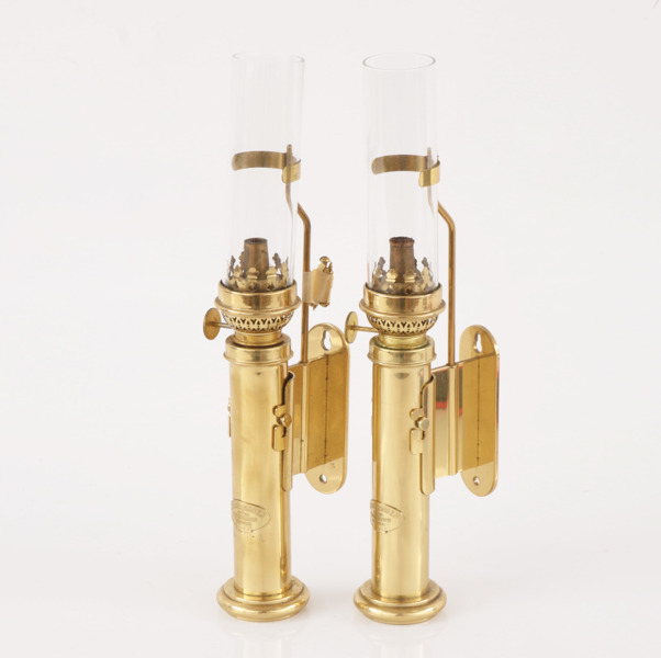 Väggfotogenlampor ett par, E.Sörensen, Danmark, 1900-talets andra hälft