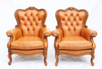 Fåtöljer ett par, rokokostil, 1900-talets andra hälft