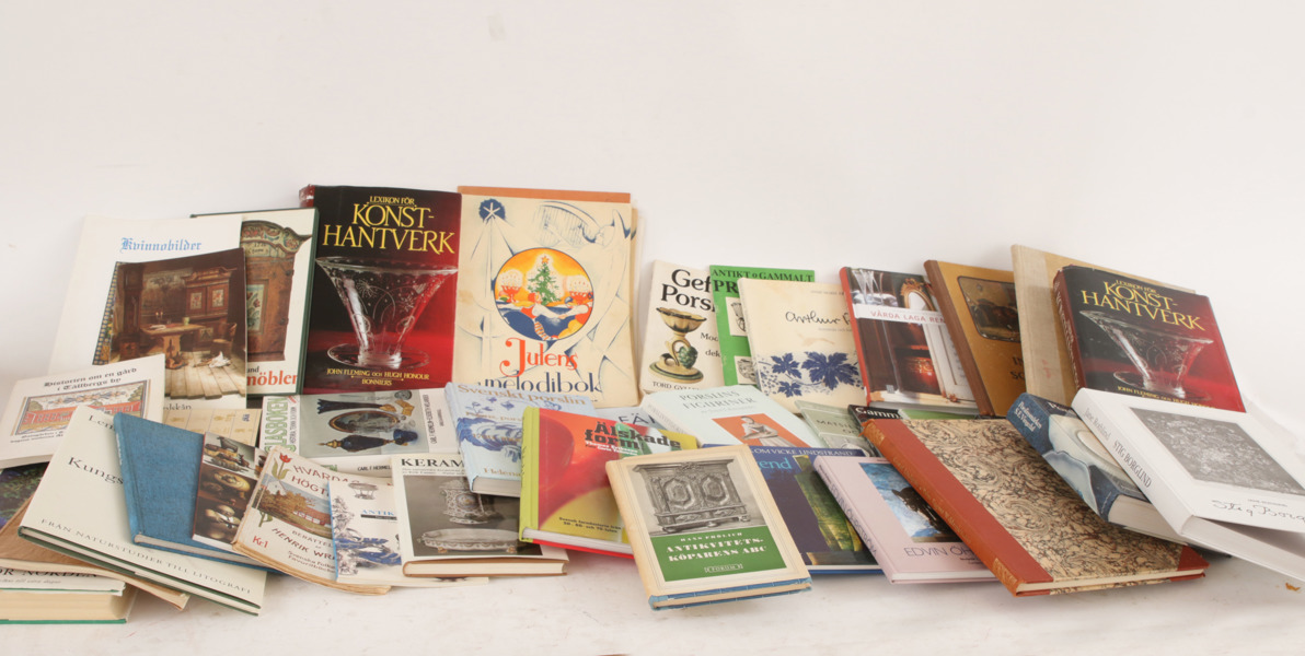 Parti konst-, antikvitetsböcker, m.m. 